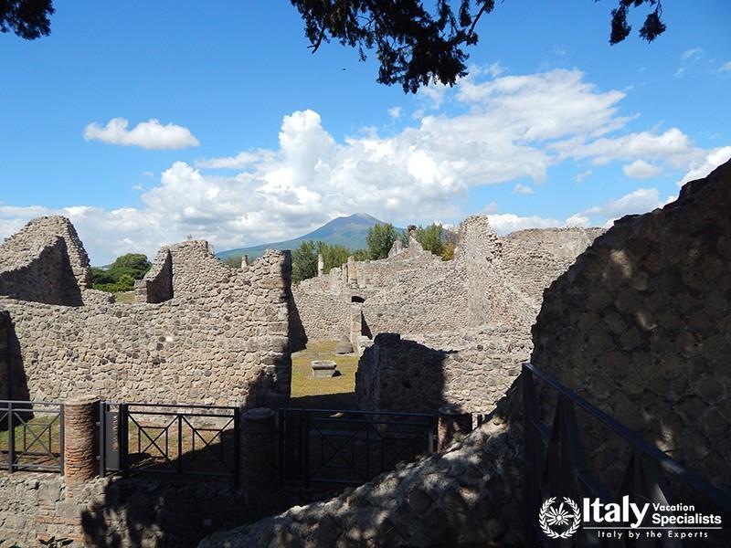 Pompeii, Italy looking at Mt Vesuvius with a possible UFO just below the leaves in the picture. Is i
