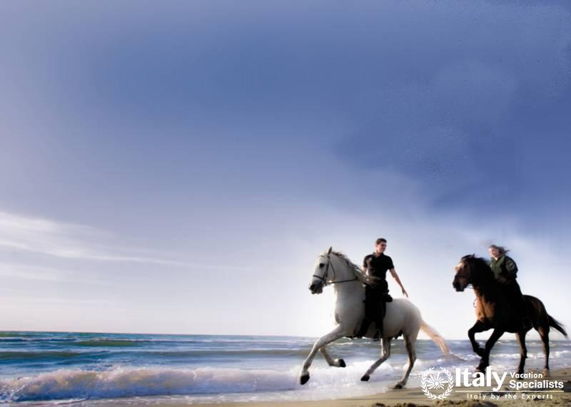 Horse Back Riding on Coast of Italy Near Rome