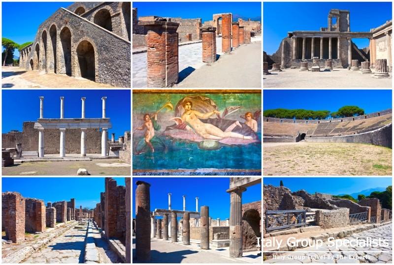 Frescoes and Ruins at Pompeii, Italy 